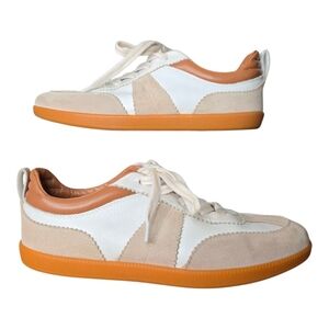 Boden Womens White Mix Suede Leather Erin Retro Tennis Trainers Sneakers 39